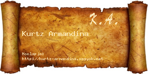 Kurtz Armandina névjegykártya